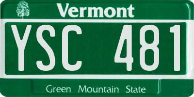 VT license plate YSC481