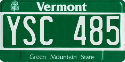 VT license plate YSC485