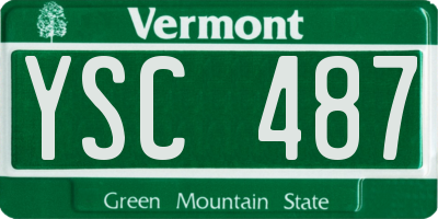 VT license plate YSC487