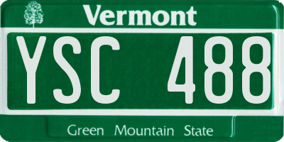 VT license plate YSC488