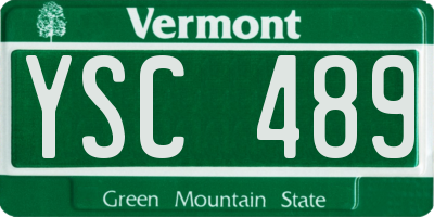 VT license plate YSC489