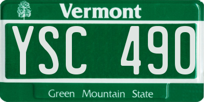 VT license plate YSC490