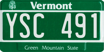 VT license plate YSC491