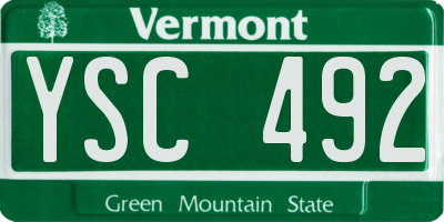 VT license plate YSC492