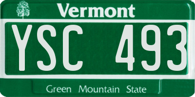 VT license plate YSC493