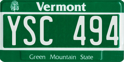 VT license plate YSC494