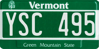 VT license plate YSC495