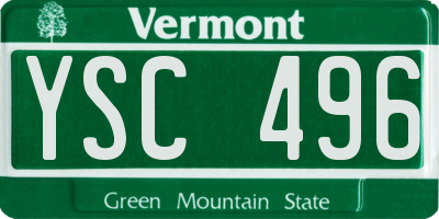 VT license plate YSC496