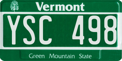 VT license plate YSC498