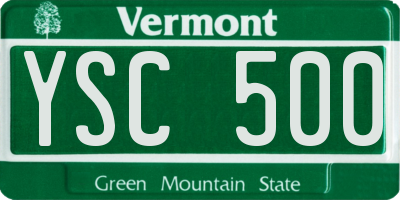 VT license plate YSC500