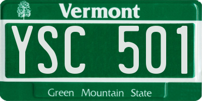 VT license plate YSC501