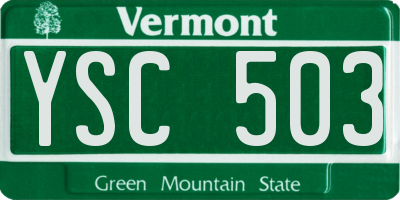 VT license plate YSC503
