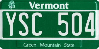 VT license plate YSC504