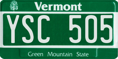 VT license plate YSC505