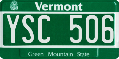 VT license plate YSC506