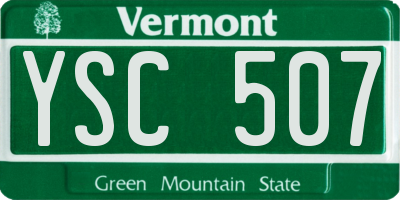 VT license plate YSC507