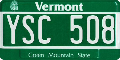 VT license plate YSC508