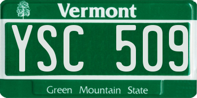 VT license plate YSC509