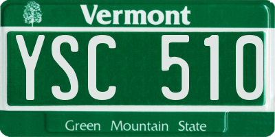 VT license plate YSC510