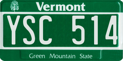 VT license plate YSC514