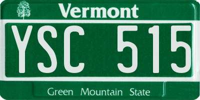 VT license plate YSC515