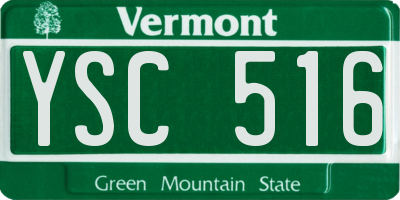 VT license plate YSC516