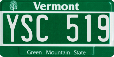 VT license plate YSC519