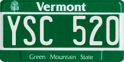 VT license plate YSC520