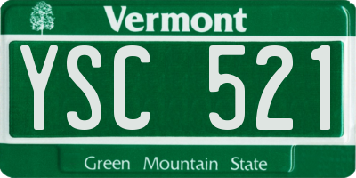 VT license plate YSC521