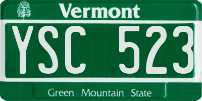 VT license plate YSC523