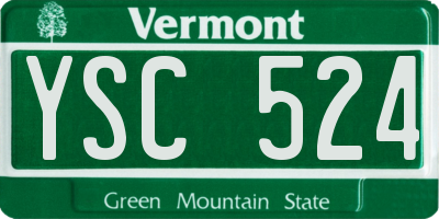 VT license plate YSC524