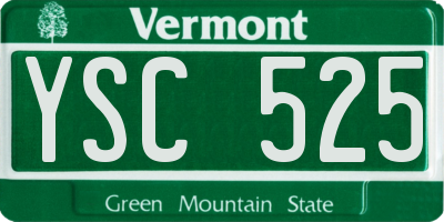 VT license plate YSC525