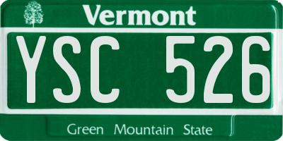 VT license plate YSC526