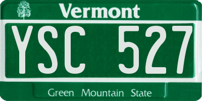 VT license plate YSC527