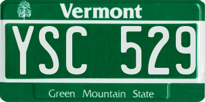 VT license plate YSC529