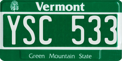 VT license plate YSC533