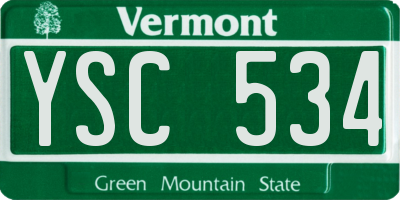 VT license plate YSC534