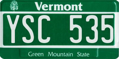 VT license plate YSC535