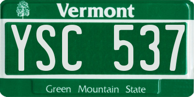 VT license plate YSC537