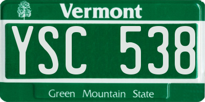 VT license plate YSC538