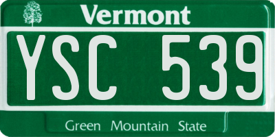 VT license plate YSC539