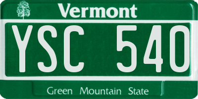 VT license plate YSC540
