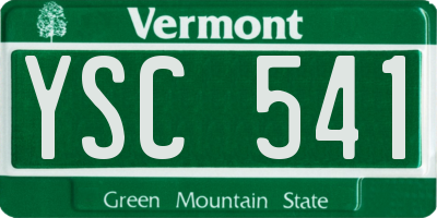 VT license plate YSC541