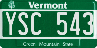 VT license plate YSC543