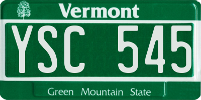 VT license plate YSC545