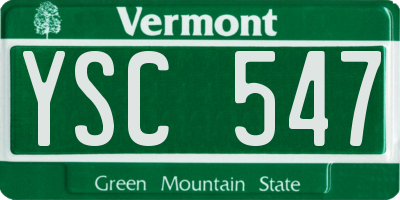 VT license plate YSC547