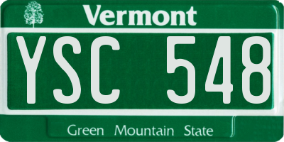 VT license plate YSC548