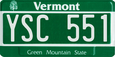 VT license plate YSC551