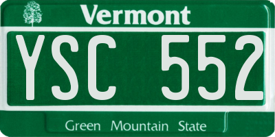 VT license plate YSC552