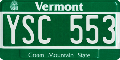 VT license plate YSC553